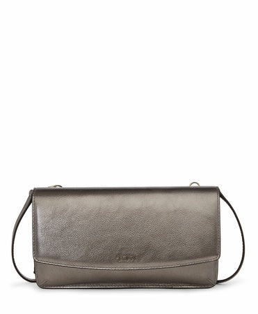 Tumi Womens Belden Wallet Crossbody Pewter Metallic One Size