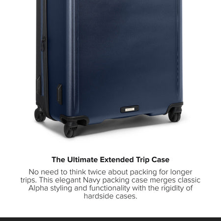 TUMI - Alpha Extended Trip Expandable 4-Wheeled Packing Case - Hybrid Softside and Hardside Checked Bag - Navy