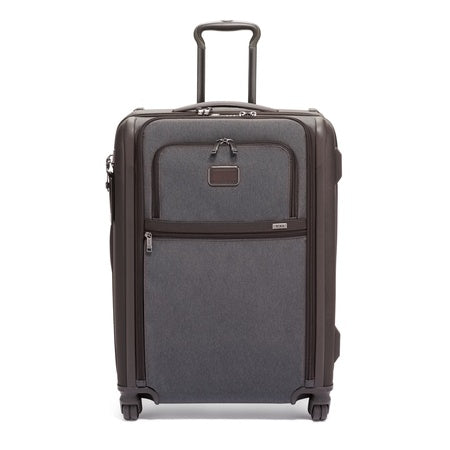TUMI - Alpha Medium Dual Access Expandable 4-Wheeled Checked Luggage - Zipper Expansion - Durable Ballistic Nylon - Medium Capacity Suitcase with TSA Lock - Anthracite