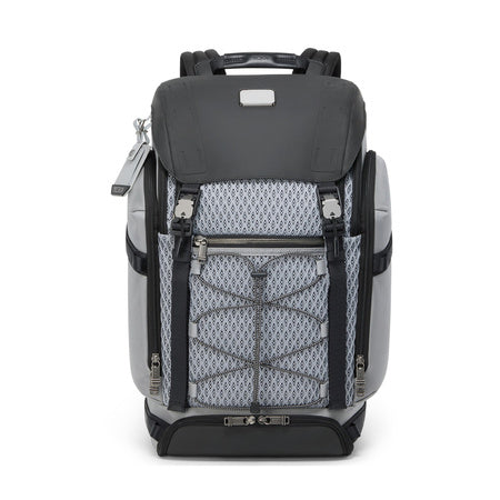 TUMI - Alpha Bravo Expedition Flap Backpack - Large Carry On Backpack - 21.0" X 12.5" X 7.5" - Fits up to 17" Laptop - Pearl Grey Mesh