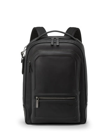 TUMI - Harrison Bradner Backpack - Men's Laptop Bag for Business & Travel - Fits up to 14" Screen - 16.5" X 11.5" X 3.5" - Black Bombe Leather