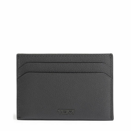 TUMI - Nassau Money Clip Card Case Wallet - Slim Card Holder Wallet for Men & Women - Nappa Leather Material - Textured Grey