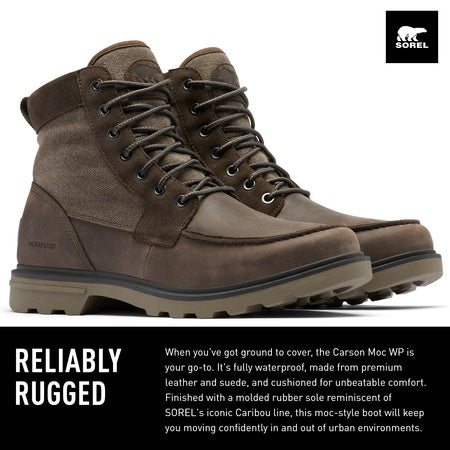 Sorel Men's Carson Moc Waterproof Boot - Major, Wet Sand - 11.5