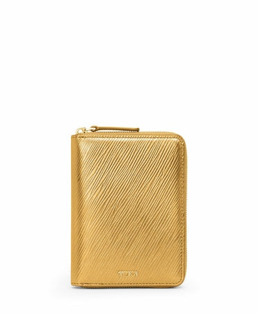 Tumi Women's Zip-Around Passport Case Gold One Size
