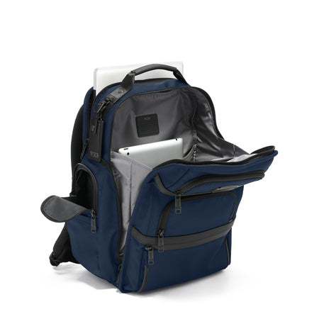 TUMI - Alpha Brief Pack - Men's and Women's Work and Travel Laptop Backpack with Padded Adjustable Strap - Fits Up to 15" Screen - Navy
