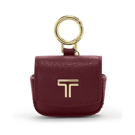 TUMI - Belden Airpods Charm - Men's and Women's Premium Leather Earbud Case - Wine