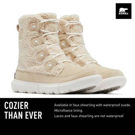 Sorel Women's Explorer Next Joan Cozy Boots - Bleached Ceramic, Sea Salt - Size 11