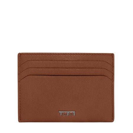 TUMI - Nassau Leather Card Case - Men's and Women's Slim Wallet - Cognac