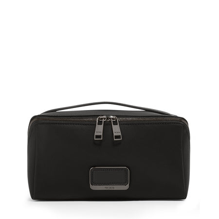 TUMI - Voyageur Dallas Cosmetic Bag - Lay-Flat Travel Makeup Organizer - Packable Travel Kit - Black with Gunmetal Hardware