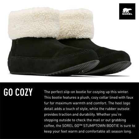SOREL Women's Go Stumptown Bootie - Black, Natural - 11