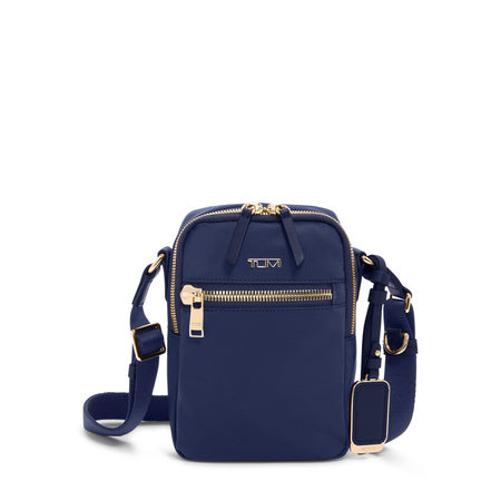 TUMI - Voyageur Persia Crossbody - Nylon Crossbody Travel Shoulder Bag for Women & Men - Stain- & Water-Resistant Fabric - Indigo/Light Gold