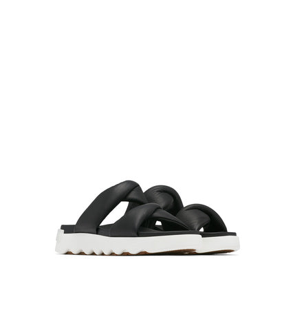 Sorel Women's Viibe Twist Slide Sandals - Black, Sea Salt - Size 6