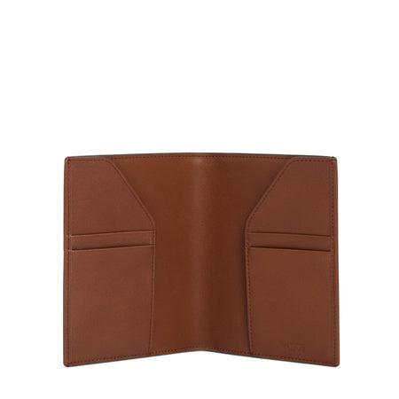 TUMI - Nassau Leather Passport Sleeve - Travel Card Holder and Organizer - Cognac