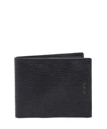 Tumi Mens Global Double Billfold Black Embossed One Size