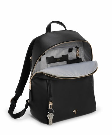 TUMI - Voyageur Holland Backpack - Women's Leather Everyday & Travel Bag - Fits up to a 14" Laptop - 14.8" X 11.3" X 5.6" - Black, Gold Hardware
