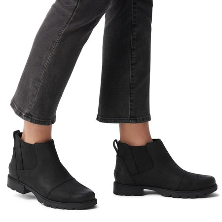 Sorel Women's Emelie LLL Chelsea Waterproof Boot - Black, Black - 6