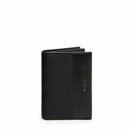 TUMI - Nassau Gusseted Card Case - Card Holder Wallet for Men & Women - With ID Window - Nappa Leather Material - Black/Black
