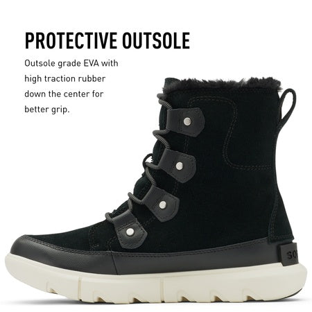 Sorel Women's Explorer II Joan Faux Fur Waterproof Boot - Black, Fawn - Size 5