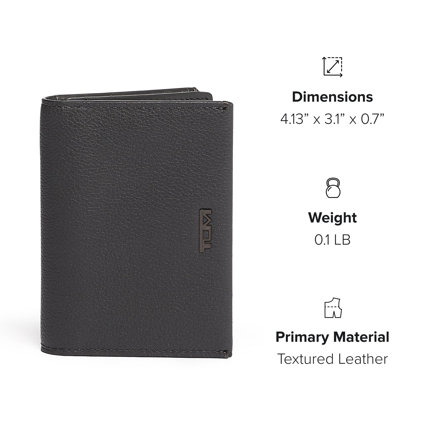 TUMI - Nassau Gusseted Card Case - Card Holder Wallet for Men & Women - With ID Window - Nappa Leather Material - Grey Texture