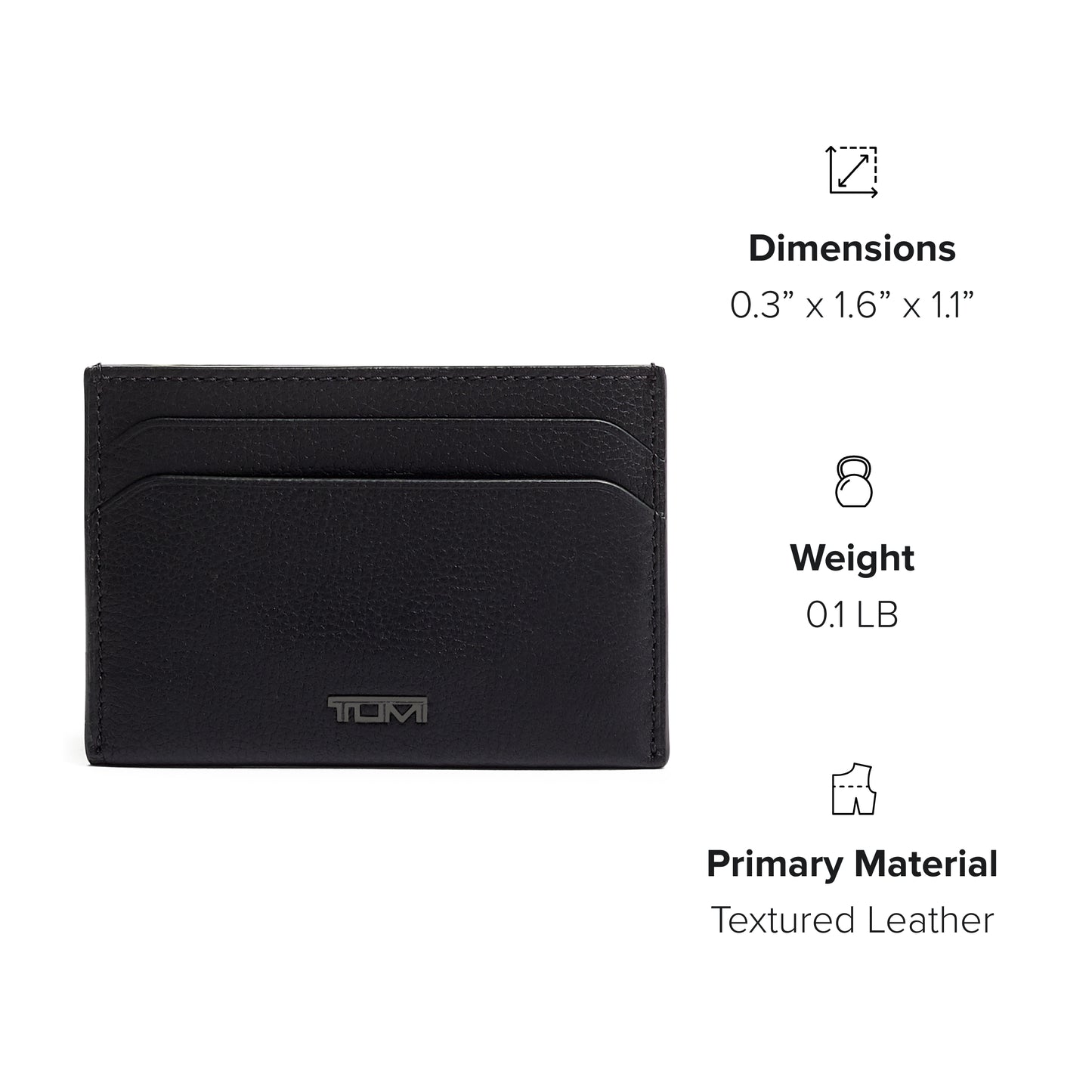 TUMI - Nassau Money Clip Card Case Wallet - Slim Card Holder Wallet for Men & Women - Nappa Leather Material - Textured Black
