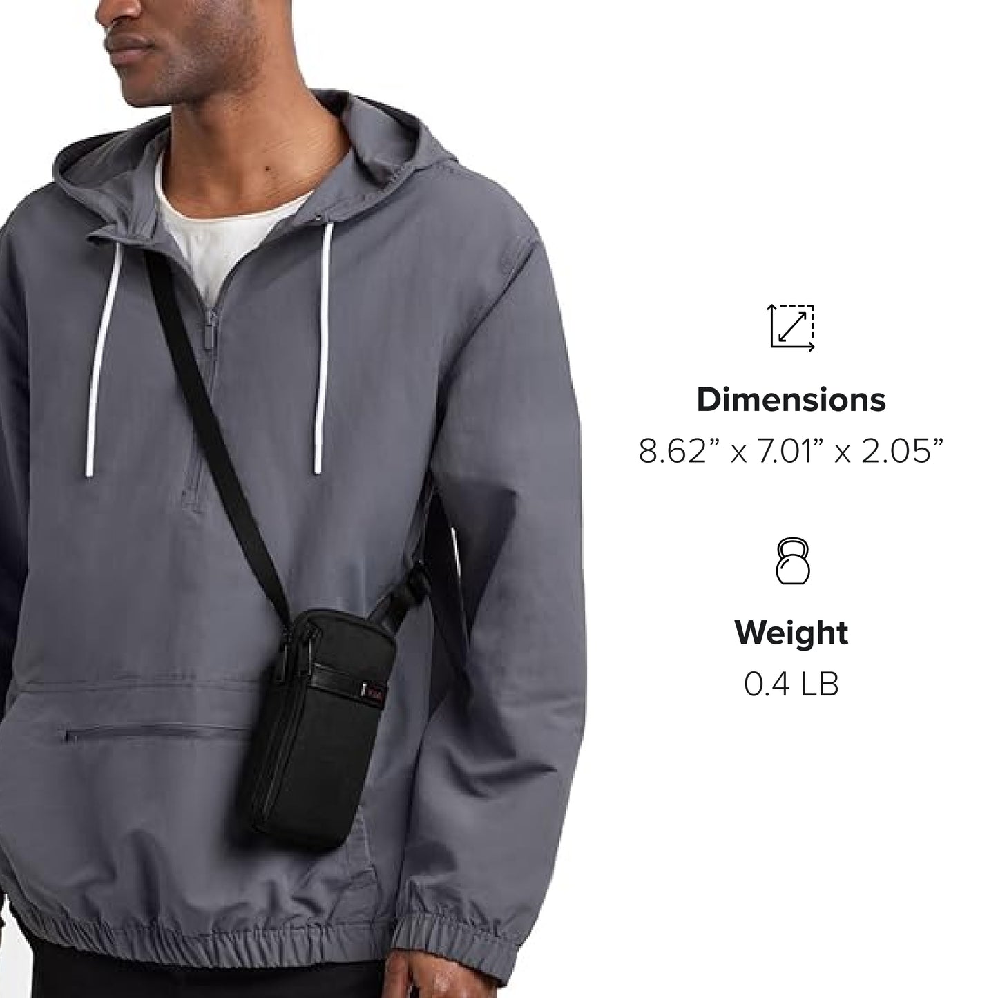 TUMI - Alpha Small Crossbody Pouch - Compact Crossbody Bag with Pockets - Shoulder Bag for Men & Women Tracer - Black