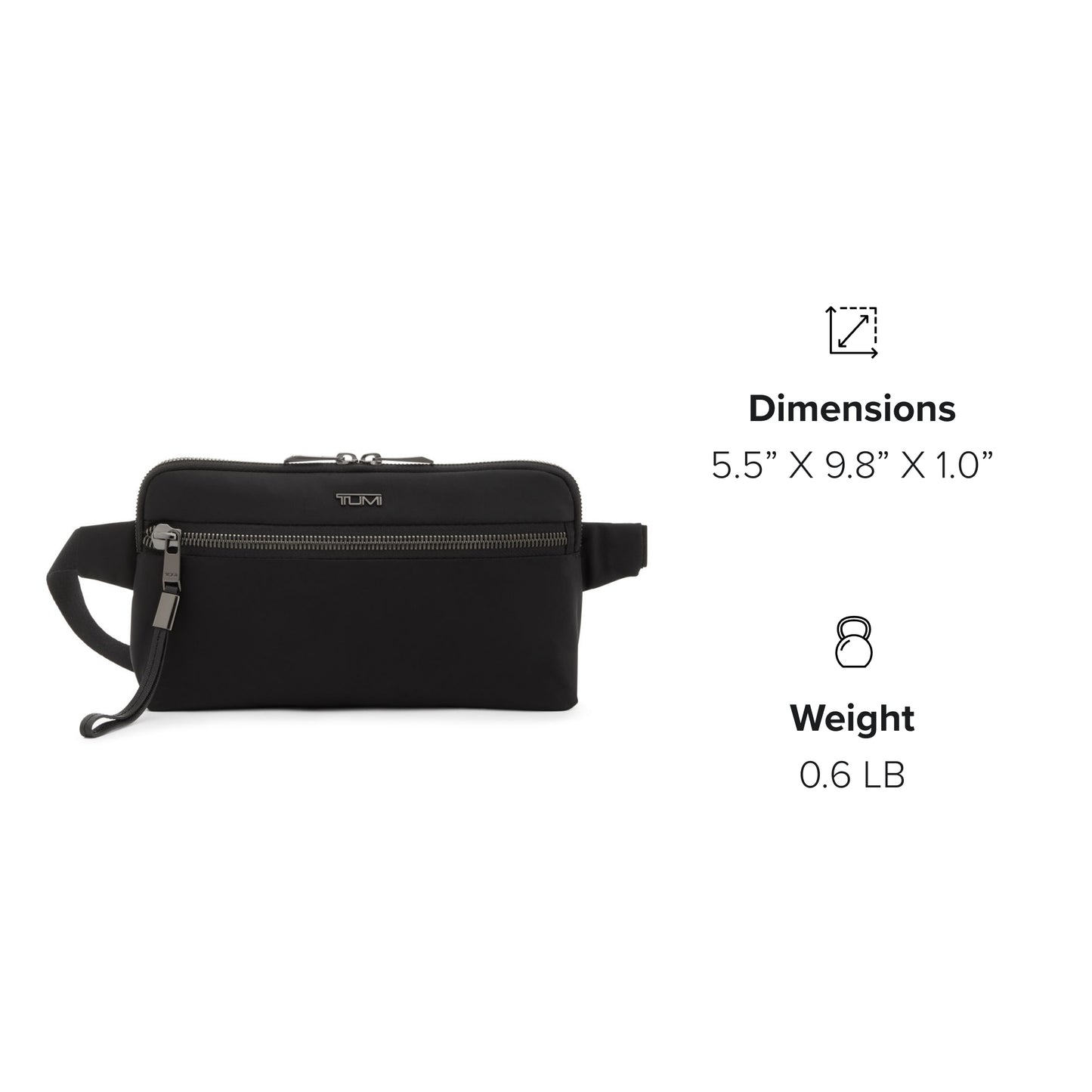 TUMI - Voyageur Manele Hip Bag - Men's & Women's Waist Pack - Black/Gunmetal