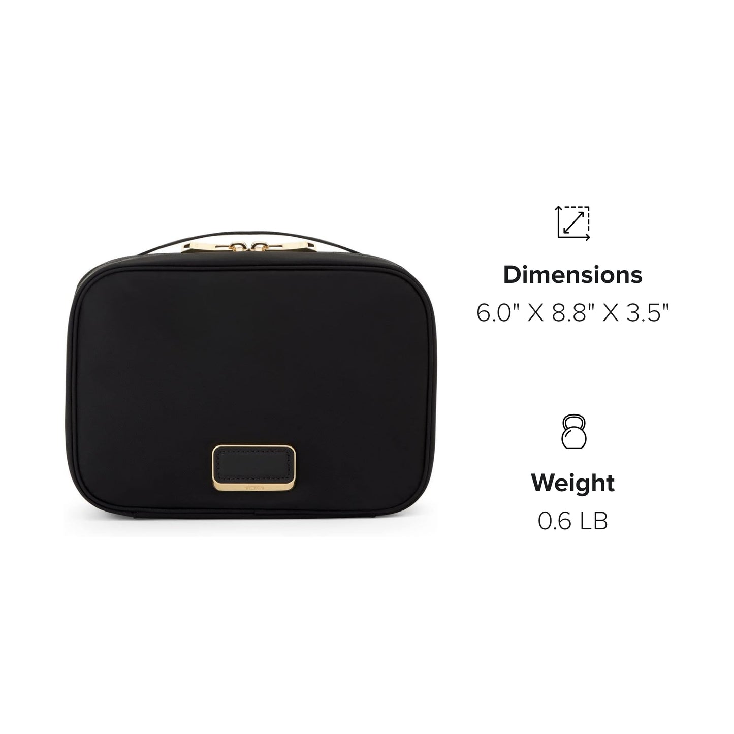 TUMI - Voyageur Tammin Cosmetic - Makeup Organizer Bag for Travel - Premium Toiletry Bag - Stain & Water-Resistant Material - Black & Gold
