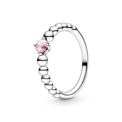 Pandora Sterling Silver Ring with Treated Petal Pink Topaz, Size 56