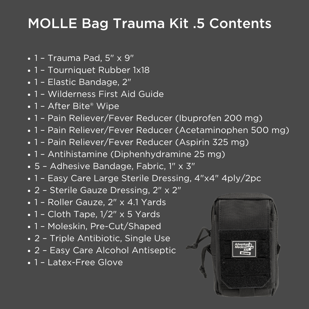 MOLLE Bag Trauma Kit 0.5 (Black Bag)