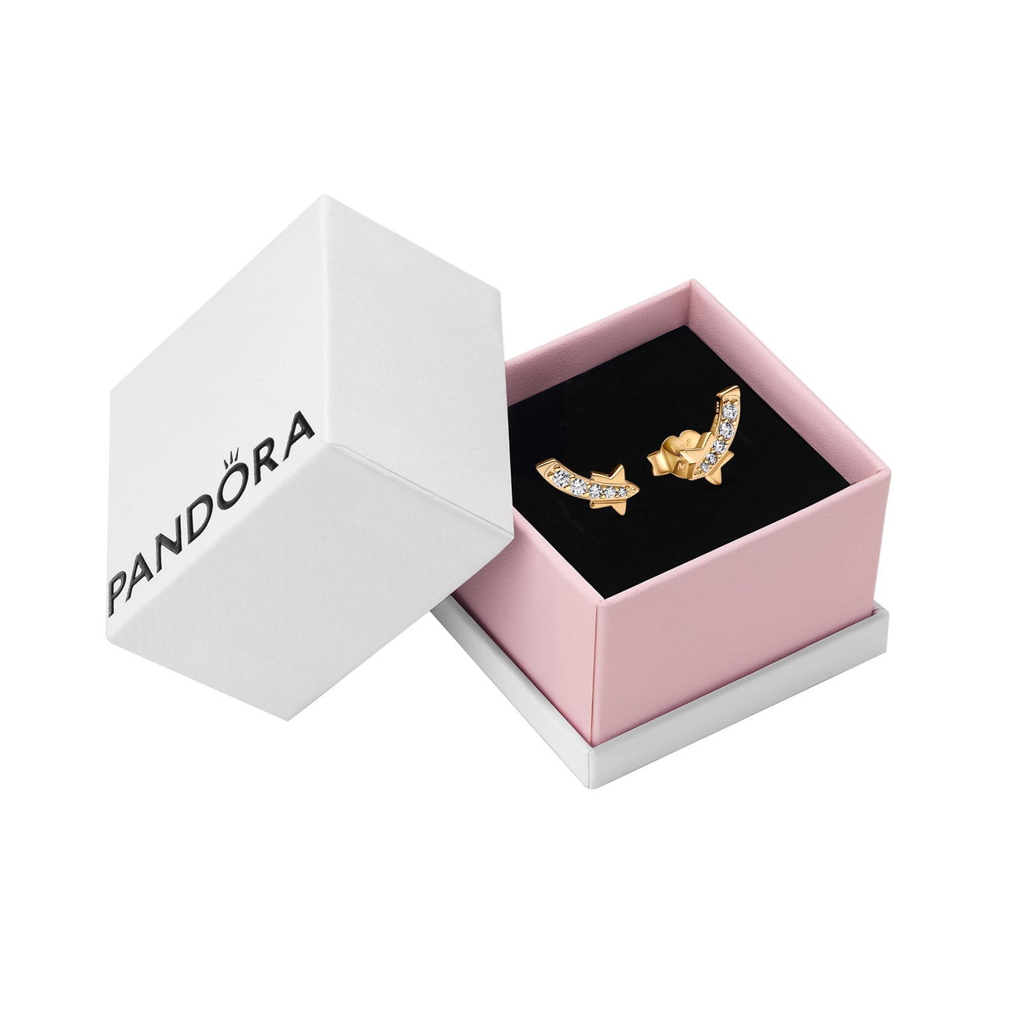 Pandora Shooting Star Pavé Stud Earrings 262375C01, With Gift Box