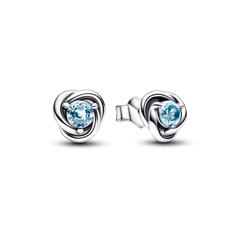 Pandora March Birthstone Eternity Circle Stud Earrings