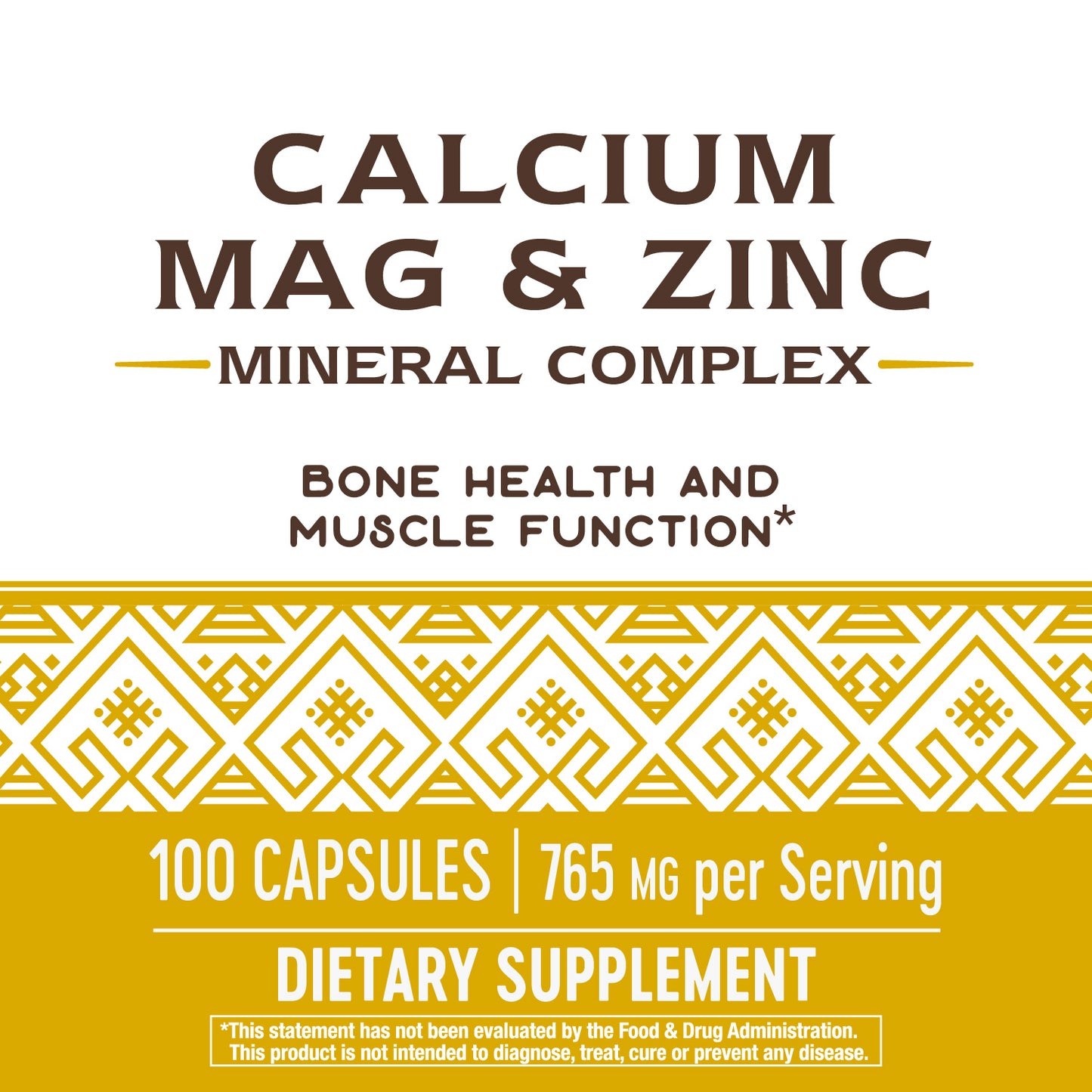 Nature's Way Calcium, Magnesium & Zinc, Mineral Complex, 100 Capsules (2 Pack)