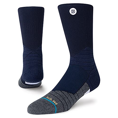 Stance Icon Sport Crew Socks (Large, Navy)