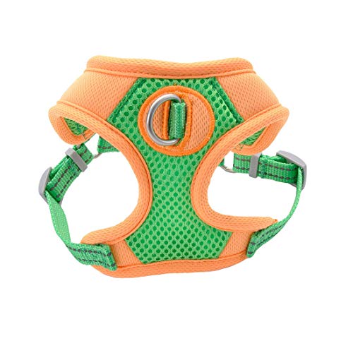 Coastal - Pro Reflective Mesh Dog Harness - Comfortable and Bright for High Visibility - Lime with Orange - 5/8” x 19"-23”
