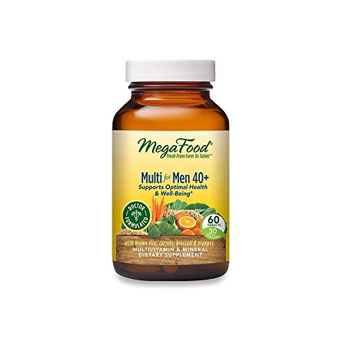 MegaFood, Multi for Men 40+, Supports Optimal Health and Wellbeing, Multivitamin and Mineral Supplement, Gluten Free, Vegetarian, 60 Tablets