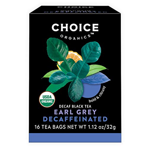 Choice Organic Teas - Decaffeinated Earl Grey Tea - Organic Decaffeinated Black Tea - 6 Pack, 96 Tea Bags Total
