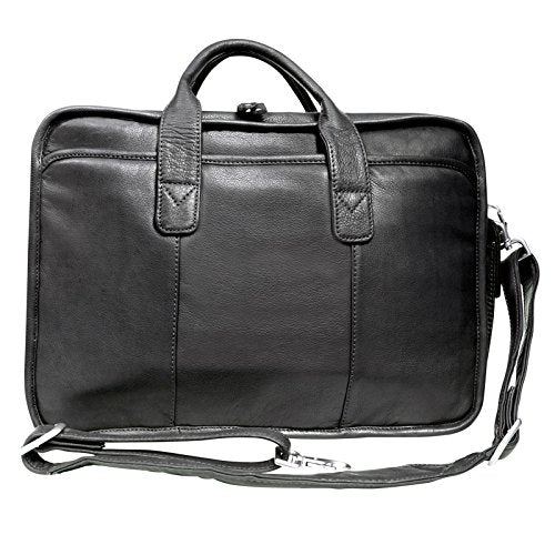 Canyon Outback Leather Goods, Inc. Glacier Canyon Slim Leather Briefcase - Laptop Sleeve - Great for Men and Women
