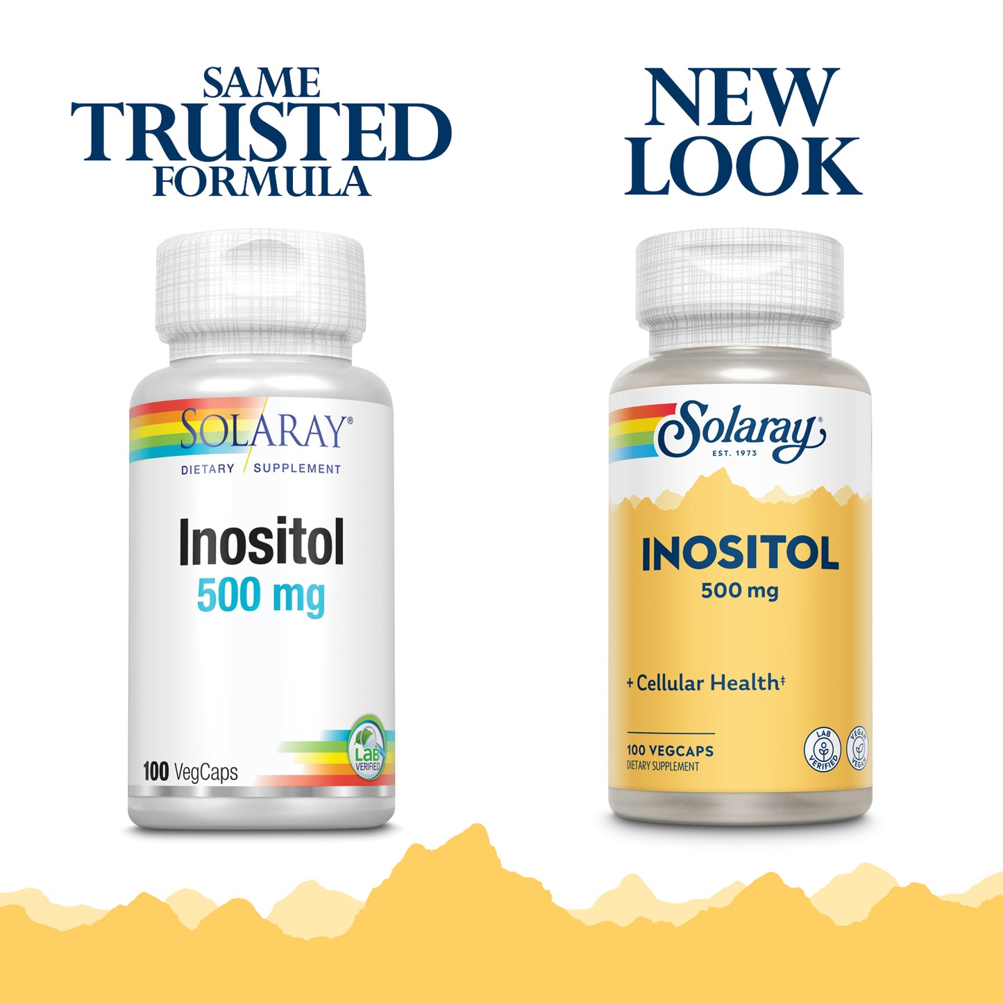 Solaray Inositol 500mg - 100 VegCaps - Non-GMO, Vegan - 100 Servings