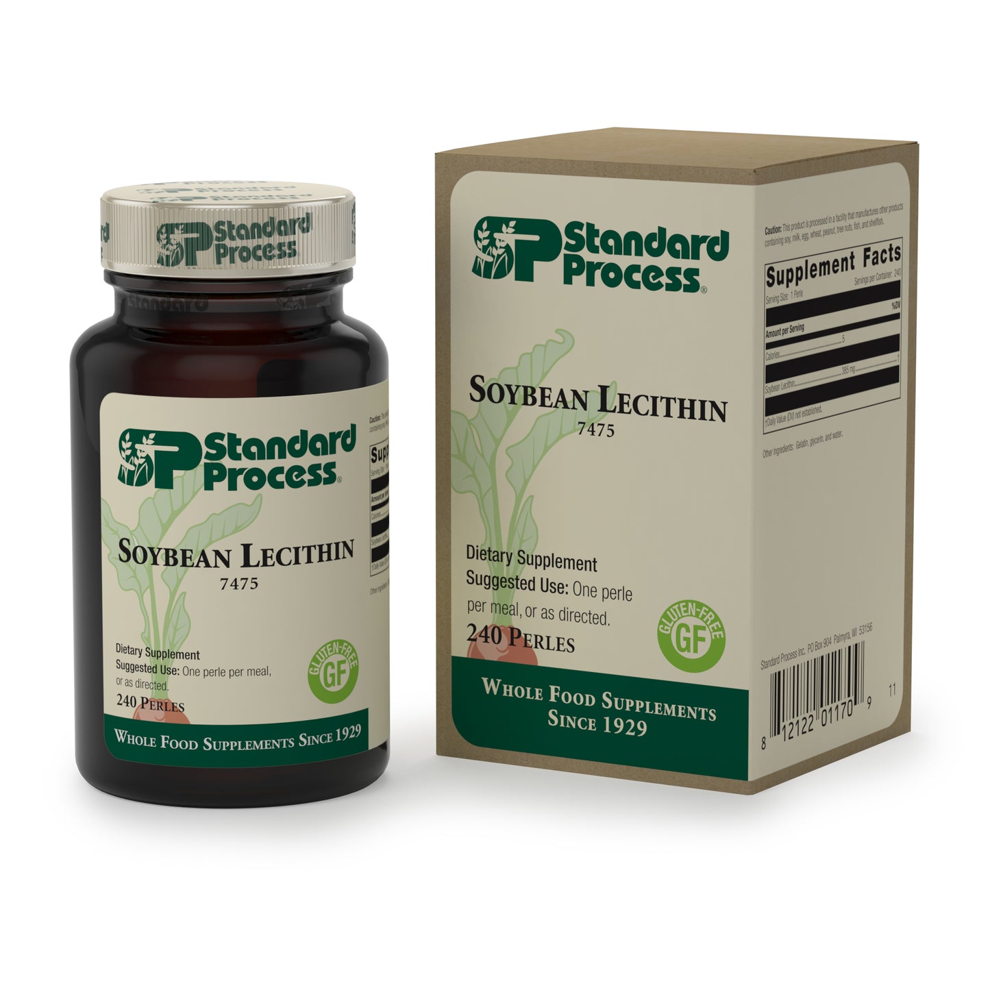 Standard Process Soybean Lecithin - Whole Food Cognitive Health, Brain Health and Brain Support, Liver Support with Soybean Lecithin - Gluten Free - 240 Softgels