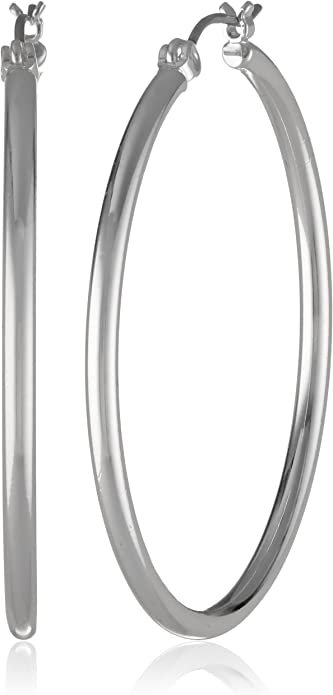 Nine West "Classics" Silver-Tone Petite Hoop Earrings