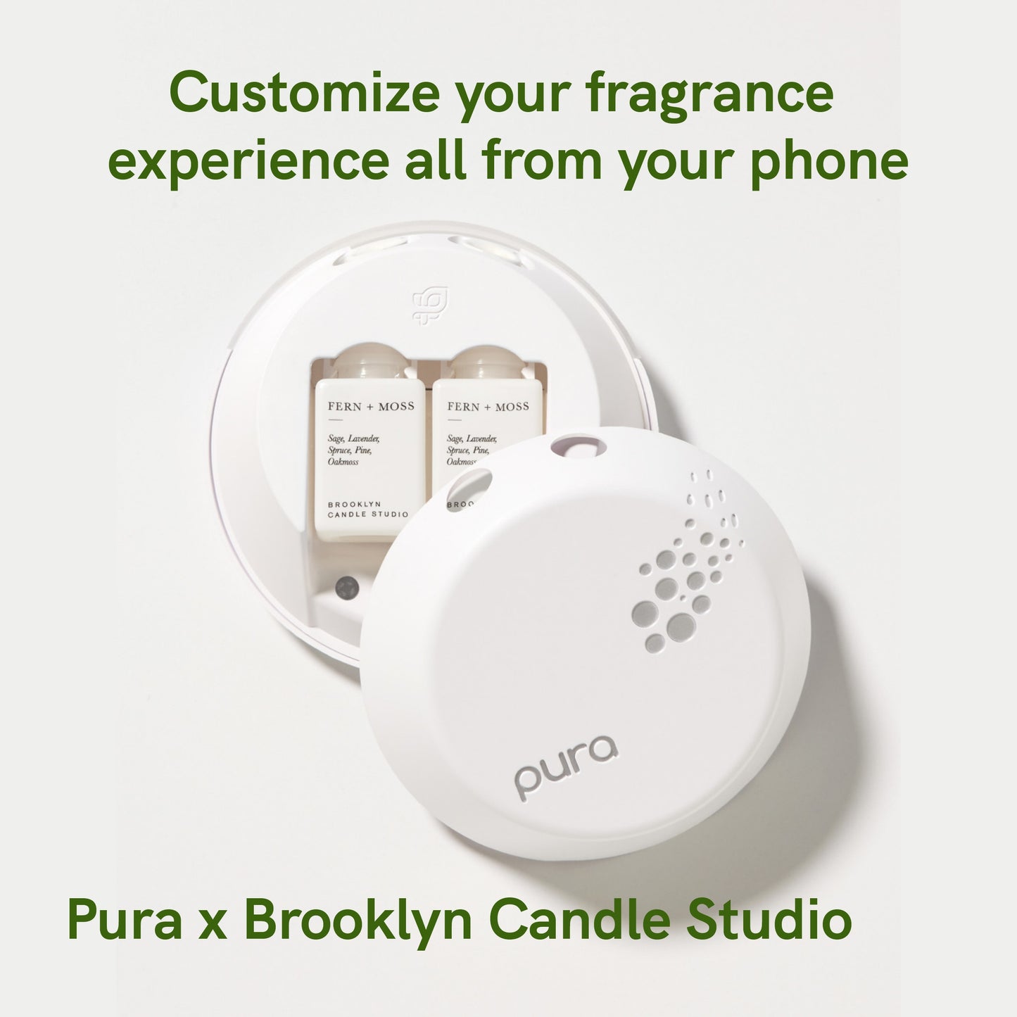 Pura and Brooklyn Candle Studio - Home Fragrance Scent for Air Diffusers - Aromatherapy Scents for Bedrooms & Living Rooms Scents for Smart Home Diffusers - 2 Pack - Fern & Moss