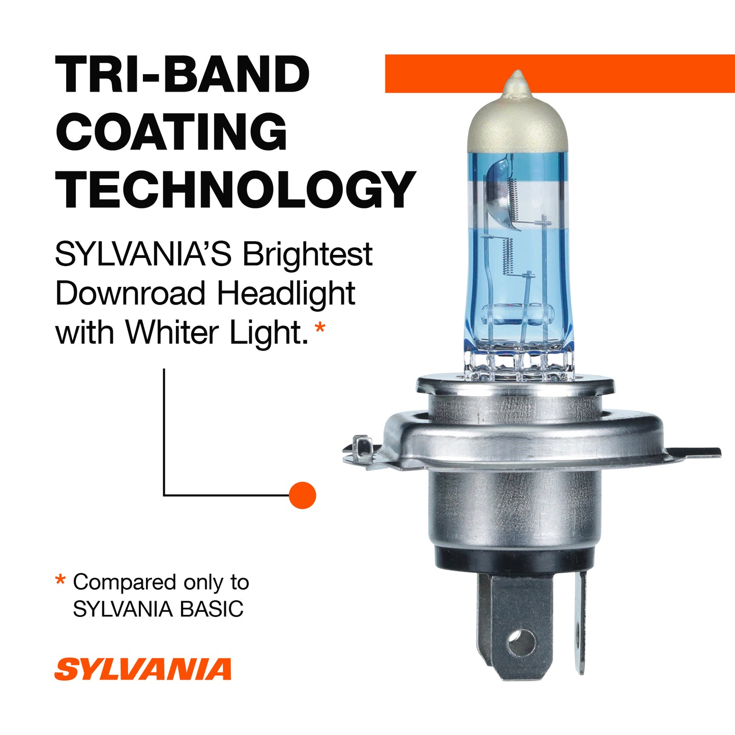 SYLVANIA 9003 SilverStar Ultra High Performance Halogen Headlight Bulb, (Contains 1 Bulb)
