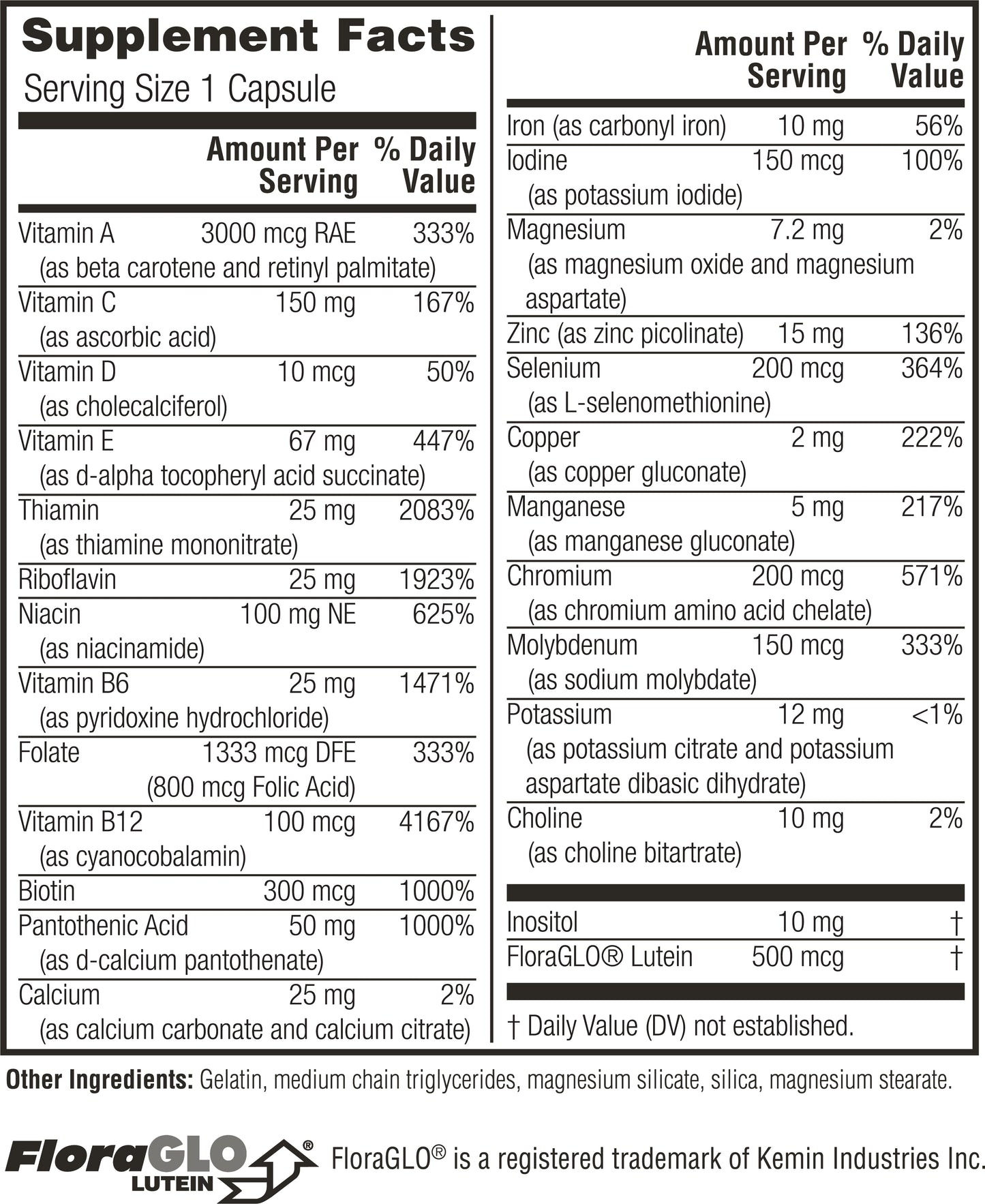 Twinlab Daily One Caps with Iron - Daily Multivitamin for Women & Men with 26 Essential Vitamins and Minerals - Vitamins for Energy, Immune Support, Stress Relief, Eye Health, 90 Caps