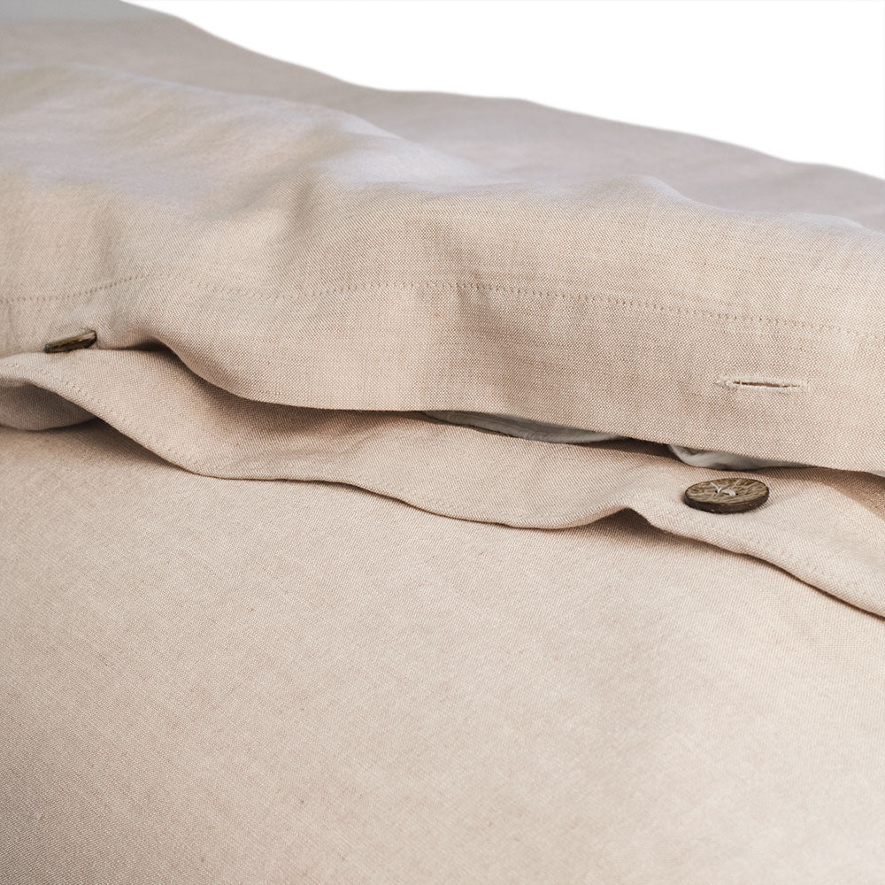 Cariloha Bamboo Linen Duvet Cover Set Includes Duvet Cover and 2 Pillow Shams - 3 Degrees Cooler Than Cotton - Soft and Smooth Bamboo-Linen Weave (King, Oatmeal)