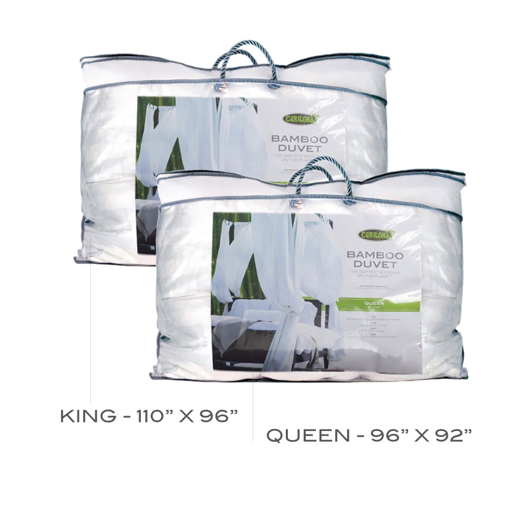 Cariloha All-Season, Organic Bamboo Duvet Comforter - Viscose-from-Bamboo Interior and Exterior - Comfortable, All-Weather Weight - 96" x 92" - Queen