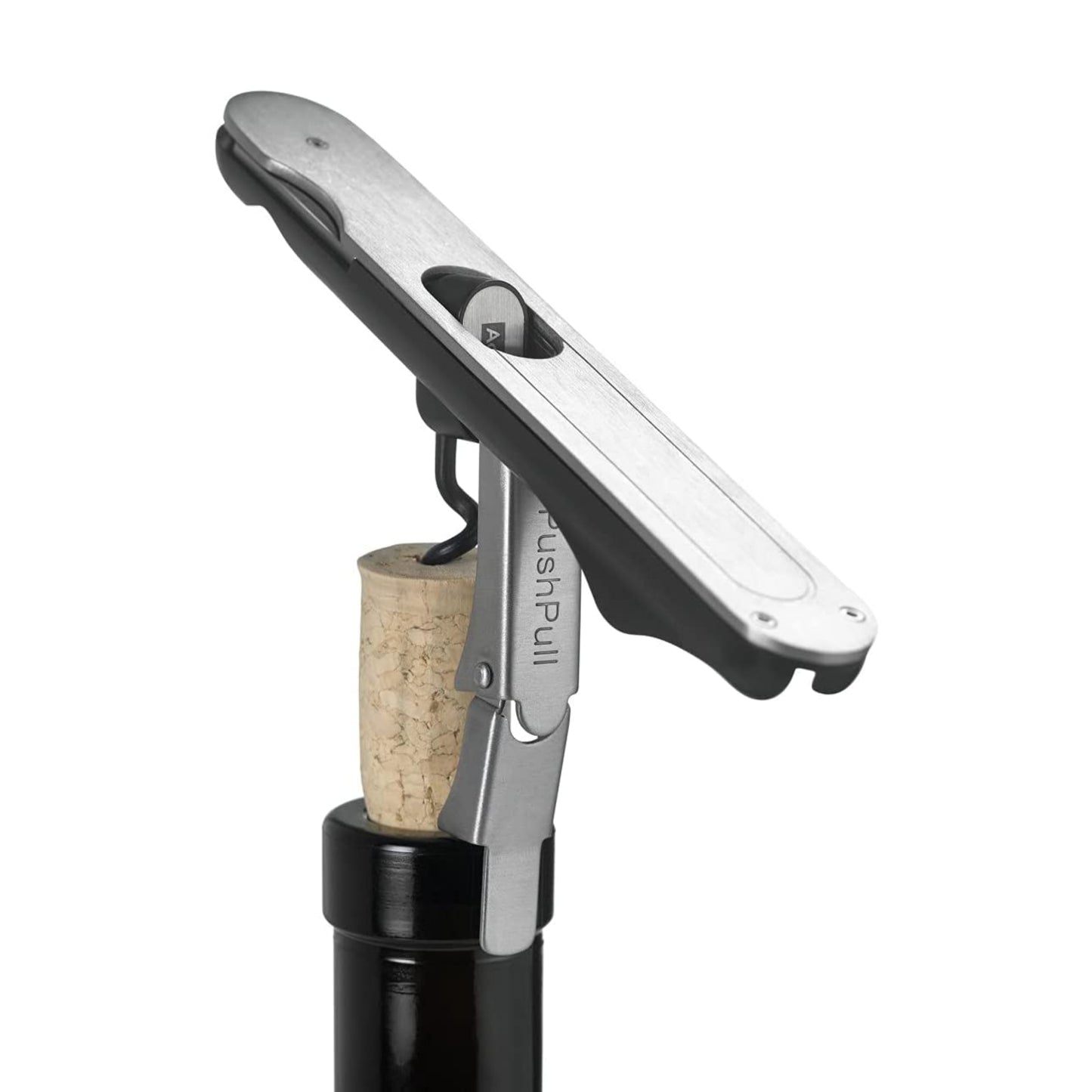 AdHoc Push & Pull Waiter Corkscrew with Bottle Opener, Stainless Steel