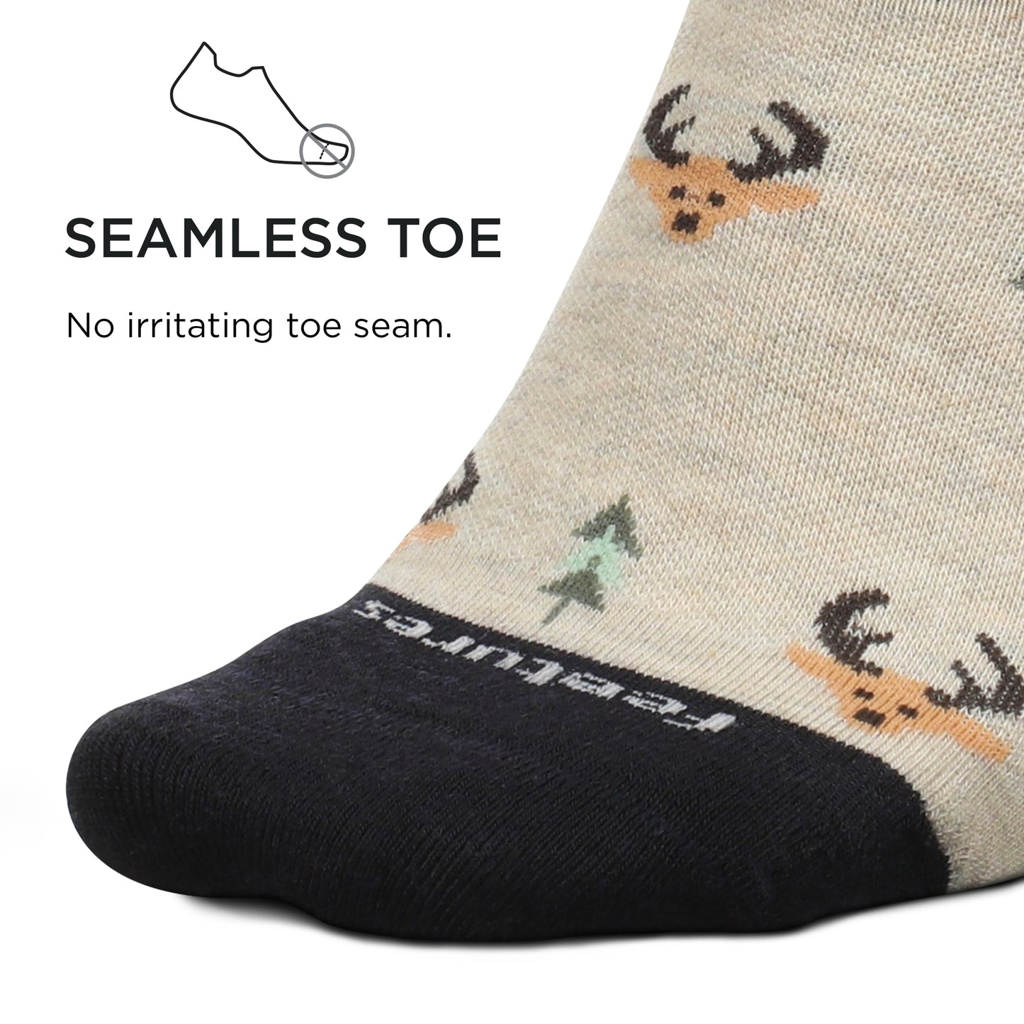 Feetures Men's Everyday Cushion Crew Sock (Medium, Oatmeal)