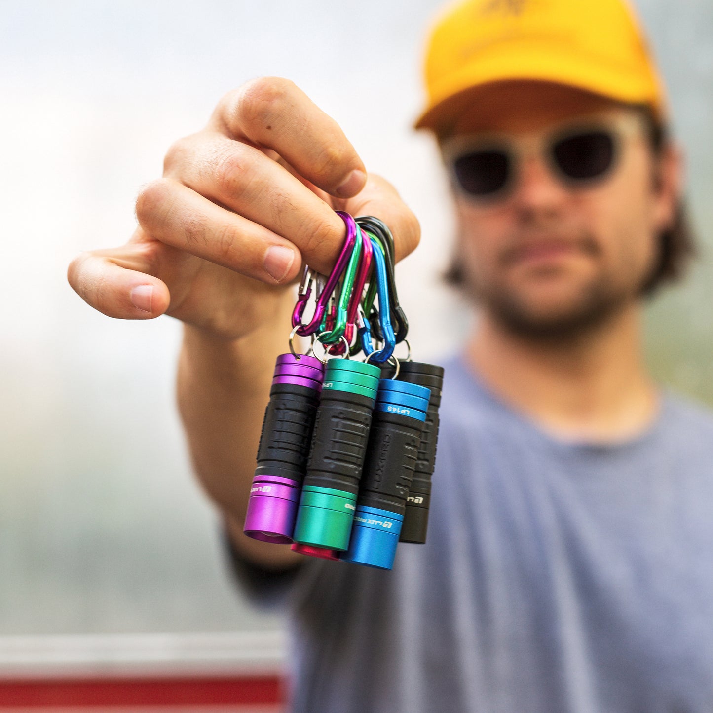 LUXPRO LP145 Focusing LED Keychain Flashlight with Matching Carabiner Clip (7 Pack)