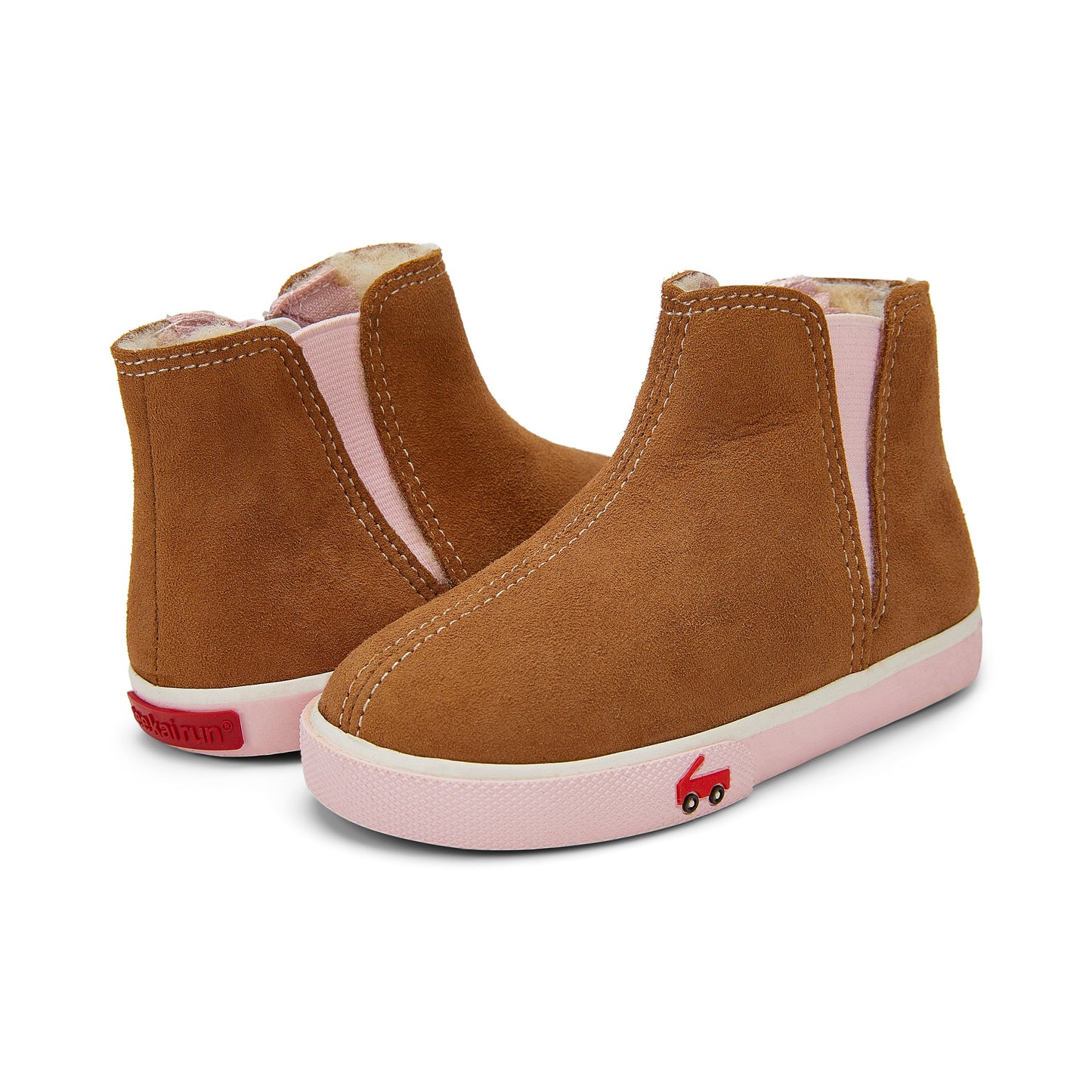 See Kai Run, Kassidy Chelsea Boot for Kids, Brown Shearling, 8