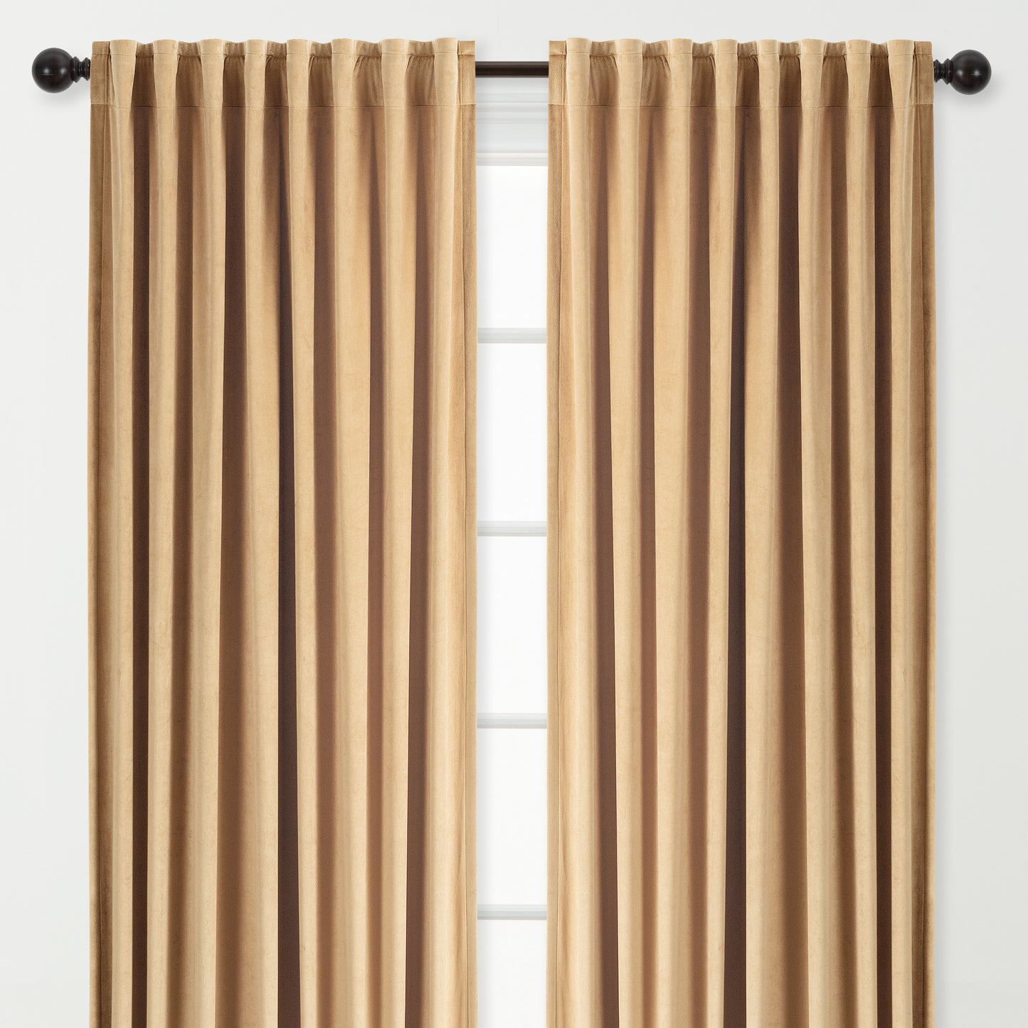 Chanasya Golden Yellow Velvet Curtains Panel Set 2 -Piece - Classy Partial Blackout Curtains Room Darkening Curtains Drapes for Living Room Bedroom - Window Treatment - 63 Inch Length Long - Gold